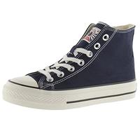 victoria Tribu Canvas High-Top Trainers & Retro Logo & Shiny Finish Sole 1057101 for Women Marino 37