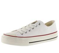 victoria Tribu Canvas Low-Top Trainers & Retro Logo & Shiny Finish Sole 1057100 for Women Blanco 36