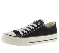 victoria Tribu Canvas Low-Top Trainers & Retro Logo & Shiny Finish Sole 1057100 for Women Negro 36