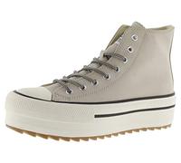 victoria Tribu Leather Effect Mid Boot & Retro Logo & Double Serrated Sole 1061123 for Women Beige 40
