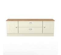 Victoria TV Unit Cream & Light Oak 2 Drawers 2 Doors 146cm