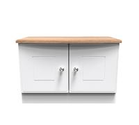 Victoria TV Unit White & Light Oak 2 Doors 77cm