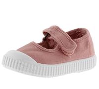 victoria Unisex 1915 Dyed Canvas Mary Janes DREC & Hook-and-Loop Strap & Reinforced Toe 136605 for Kids Nude 26