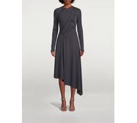 VICTORIA VICTORIA BECKHAM Asymmetrical Draped-Jersey Long-Sleeved Midi Dress - Size: 12 - female