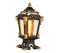 Victoria Vintage Waterproof Rust E27 Pillar Post Lamp Outdoor Rainproof Die-cast Aluminum Glass Column Lamp for Aisle Villa Stair Hallway Stigma Light