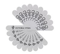 Victoria Vynn Double Sided Nail File Emery Board Nail Styling Manicure Tools 10pcs (100/180 White Straight)