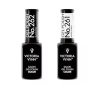 Victoria Vynn Gel Polish Set - Black King & White Queen - High-Quality UV Gel Nail Polish Black and White, Long-Lasting & High Coverage