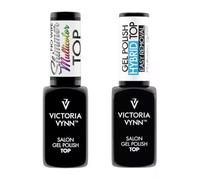 Victoria Vynn UV/LED Gel Nail Polish Set: Top Shimmer & Hybrid Top Soak Off 8ml - Top Coat Nail Polish Without Sweat Layer