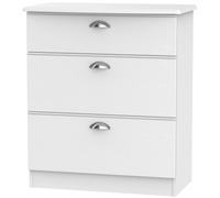 Victoria White 3 Drawer Deep Chest
