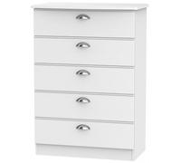 Victoria White 5 Drawer Chest