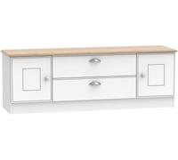 Victoria White and Riviera Oak 145cm TV Unit
