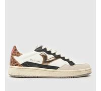 victoria Women's Smash Trainers in White & Black, Leopard Print, Leather, Size: 4 UK 4 (EU 37)