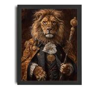 Victorian Animal Painting Vintage Lion Portrait Retro Animal Wall Art Lion Print Poster A3 - Wall Art Home Decor Movie Poster Canvas Film Cinema Retro Vintage Cult Classic Nostargic Saga Modern repri