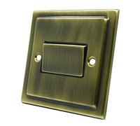 Victorian Antique Brass Fan Isolator Switch - 10 Amp 3-Pole Fan Isolator Switch