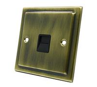 Victorian Antique Brass Telephone Slave Socket - BT Phone Extension Secondary Socket
