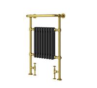 Victorian Bathroom Heated Towel Traditional Black Gold Designer Radiator 94x60cm