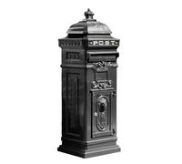 Victorian Black Post Box 32x103x32cm Antique Aluminium Locking Letter Mail Wedding Card