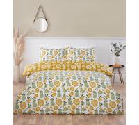 Victorian Bloom Duvet Set King Green & Ochre - Reversible ️