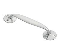 Victorian Bow Shaped Pull Handle - 152mm Length - 32mm Proj - Satin Chrome | Traditional Pull Handle - Suitable for Lightweight Internal Doors - Ornate Design Cabinet Handle