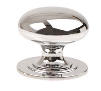Victorian Cabinet / Cupboard Door Knob Polished Chrome - 38mm dia (1.5")