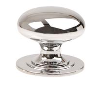 Victorian Cabinet / Cupboard Door Knob Polished Chrome - 50mm dia (2")