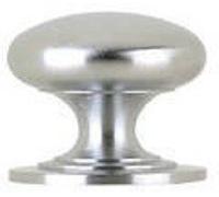 Victorian Cabinet / Cupboard Door Knob Satin Chrome - 50mm dia (2")