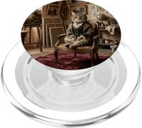 Victorian Cat Artist Studio Classical Painting Scene PopSockets PopGrip for MagSafe