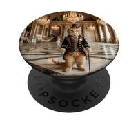 Victorian Cat Gentleman Palace Elegant Classic Interior PopSockets Adhesive PopGrip