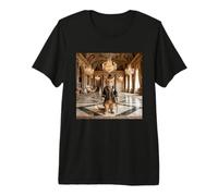 Victorian Cat Gentleman Palace Elegant Classic Interior Premium T-Shirt