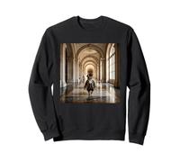 Victorian Cat Grand Hallway Portrait Elegant Palace Scene Sweatshirt
