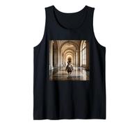 Victorian Cat Grand Hallway Portrait Elegant Palace Scene Tank Top