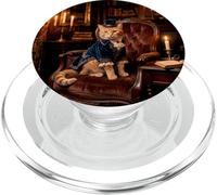 Victorian Cat Library Candlelight Classic Interior Scene PopSockets PopGrip for MagSafe