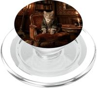 Victorian Cat Library Portrait Candlelit Study Scene PopSockets PopGrip for MagSafe