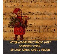 victorian christmas music sheet scrapbook paper 20 sheet single sided 2 design: vintage decorative pattern for Papercrafts & scrapbooking -antique Stationery for decoupage