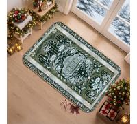 Victorian Conservatory Botanical Illustration Winter Runner Rug 2x3 | Victorian Architectural Motifs, Carpet Runner, Ornate Botanical Patterns, Seasonal Elegance, Indoor Hallway Accents