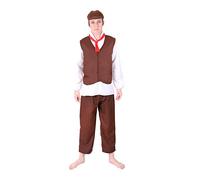 VICTORIAN COSTUME FOR MEN - SCROOGE OR OLIVER TWIST FANCY DRESS. PAUPER STREET URCHIN MENS OUTFIT. HISTORICAL FANCY DRESS (X-LARGE)