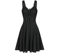 Victorian Costume Women Flowy Steampunk Corset Dresses Ladies Regency Dressing Gown with Flare Sleeve, Renaissances Witch Princess Cosplay Costume for Halloween & Fancy Parties A-Black