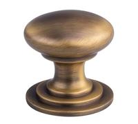 Victorian Cupboard knob Traditional Solid Metal Cabinet knob for Drawers cupboards and Period Style Furniture interiors (Antique Brass, 38mm Dia. Knob, 38mm Dia. Rose, 38mm Projection)