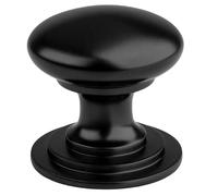 Victorian Cupboard knob Traditional Solid Metal Cabinet knob for Drawers cupboards and Period Style Furniture interiors (Matt Black, 25mm Dia. Knob, 25mm Dia. Rose, 25mm Projection)