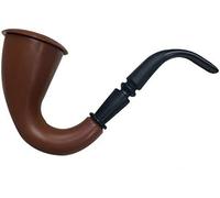 VICTORIAN DETECTIVE STYLE PLASTIC PIPE. VICTORIAN MURDER MYSTERY FANCY DRESS ACCESSORY. BROWN PLASTIC CALABASH STYLE PIPE FOR VICTORIAN DETECTIVE & MURDER MYSTERY FANCY DRESS