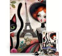 Victorian Dream in Paris Jigsaw Puzzles for Adults1000 Piece Mind Training Cozy Downtime Laser Cut Joyful Xmas (50x75cm)