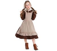 Victorian Dress Girls 3Pcs Dresses Aprons & Headbands German Dirndl Dresses Long Sleeve Children Sweet Princess Outfits Medieval Clothes Teen Carnival Beer Festival Bavarian Costumes Oktoberfest Party
