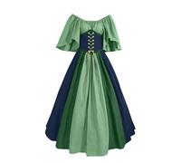 Victorian Dress Gothic Medieval Dress Women A-Line Maxi Ladies Vintage Corset Dresses With Flared Skirt & Chiffon Sleeves, Victorian Court Dressing Gown Steampunk Witch Princess Cosplay