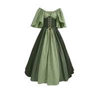 Victorian Dress Gothic Medieval Dress Women A-Line Maxi Ladies Vintage Corset Dresses With Flared Skirt & Chiffon Sleeves, Victorian Court Dressing Gown Steampunk Witch Princess Cosplay