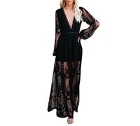 Victorian Dresses for Women Lace V Neck Long Sleeve Gown | Button Detail, Chiffon Feel, Retro Court, Elegant Party, Cosplay Look, Soft Material,able Fit