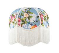 Victorian Empire Lamp Shade in Sky Blue with Colourful Floral Decor Happy Homewares Multi 14 inches