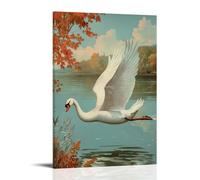 Victorian-Era Illustration of A Majestic Swan Gliding on Lake Trendy Hanging Wall Art Decorative Mural Poster12x18inch(30x45cm)