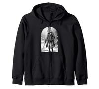 Victorian Era Rabbit Explorer Victorian Dress Rabbit Art Zip Hoodie