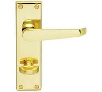 Victorian Flat Lever On Bathroom Backplate Handle 150 X 42mm Polished Brass