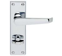 Victorian Flat Lever on Bathroom Backplate Handle 150 x 42mm Polished Chrome